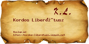 Kordos Liberátusz névjegykártya